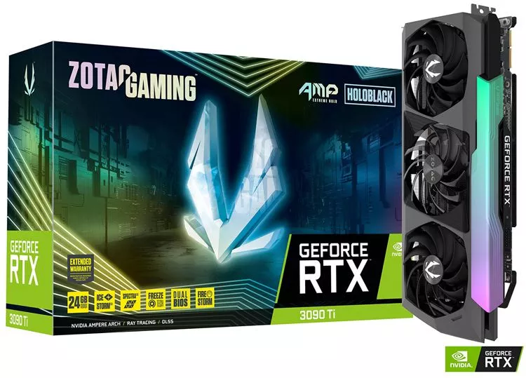 Zotac "выстрелила" GeForce RTX 3090 Ti AMP Extreme Holo