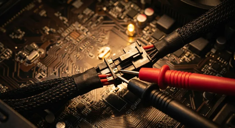 Замер напряжения на разъеме PCI-E мультиметром