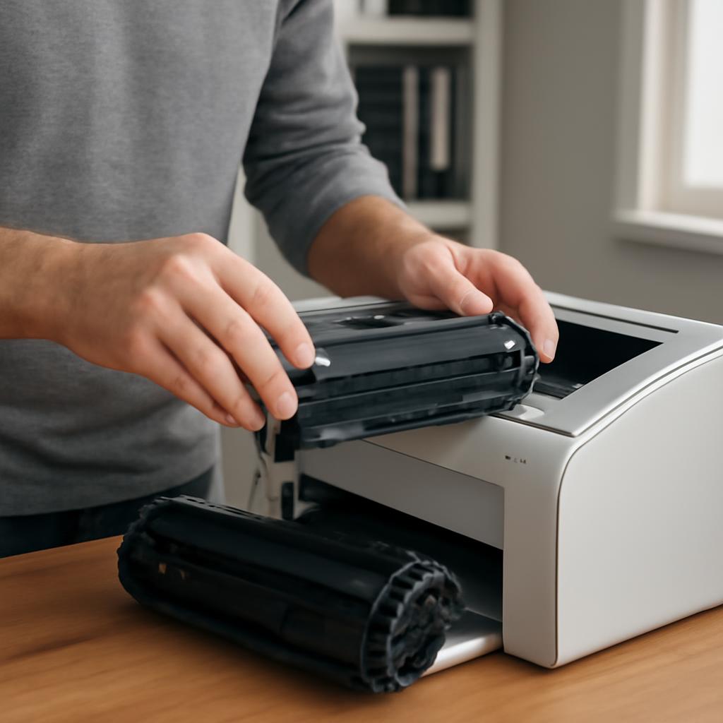 Замена картриджа в принтере HP LaserJet P1102 пользователем