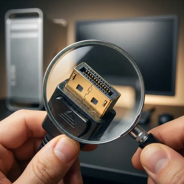 Осмотр кабеля DisplayPort